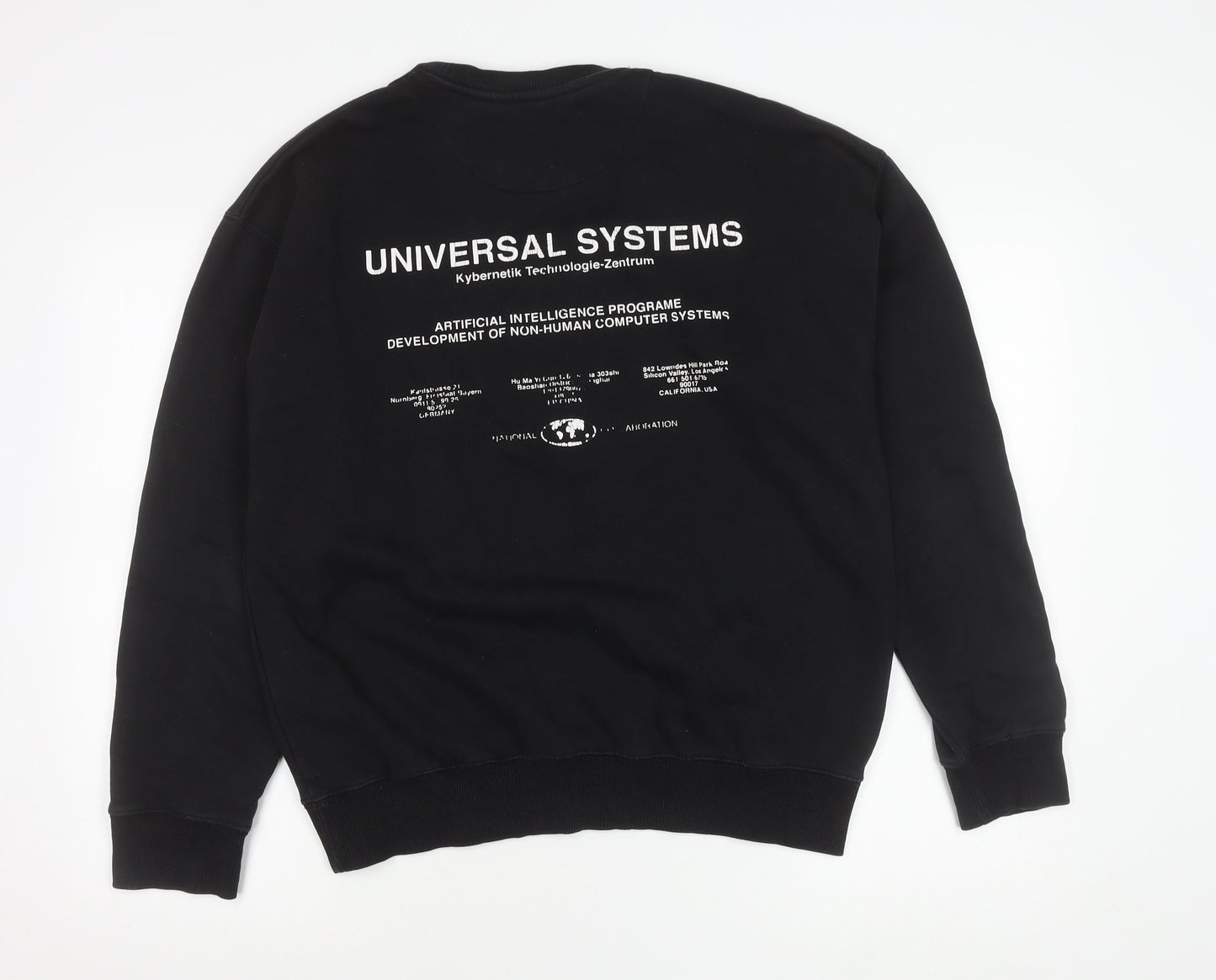 Mens UK Size M New Look Black Pullover Sweatshirt