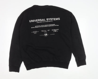 Mens UK Size M New Look Black Pullover Sweatshirt
