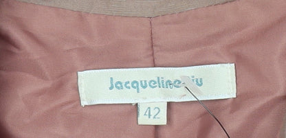 Jacqueline RIU Women’s Pink 3/4 Sleeve Zip Jacket Size 14 Viscose Linen Blend