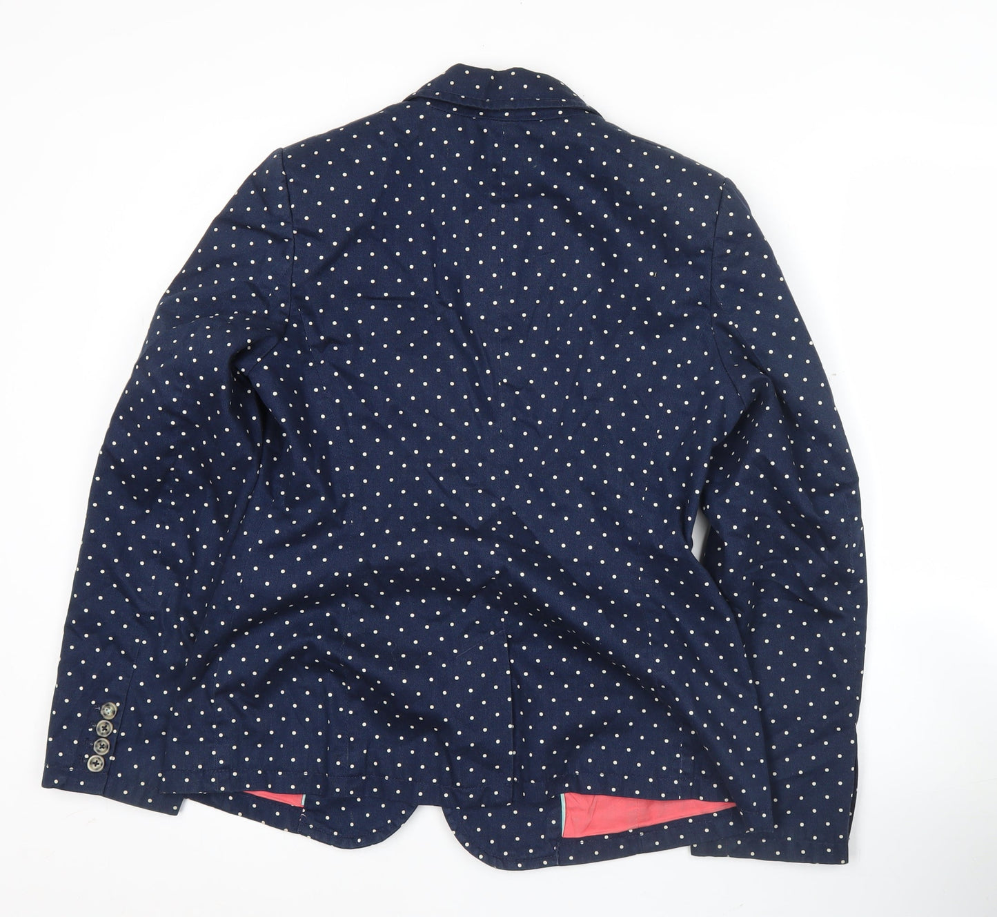 Boden Womens Blue Polka Dot Blazer Jacket Size 12 Workwear