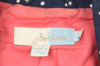 Boden Womens Blue Polka Dot Blazer Jacket Size 12 Workwear