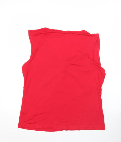 Womens UK Size S Hush Red Basic Tank