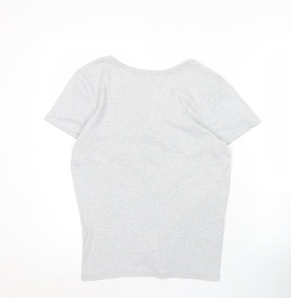 Womens UK Size L Ralph Lauren Grey Basic T-Shirt