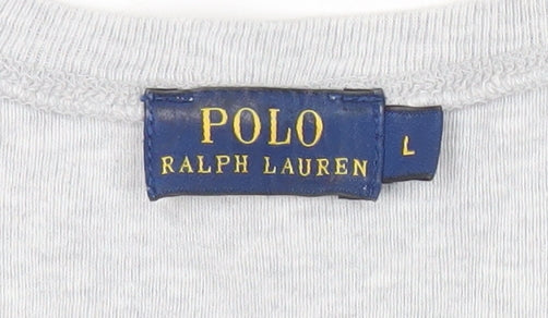 Womens UK Size L Ralph Lauren Grey Basic T-Shirt