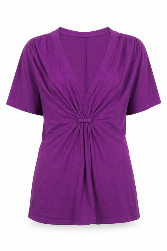 Great Plains Womens Purple Viscose Wool Tunic Blouse Size M