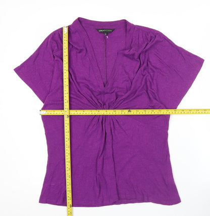 Great Plains Womens Purple Viscose Wool Tunic Blouse Size M