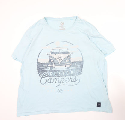 Volkswagen Mens Blue 3XL Graphic Campervan T-Shirt