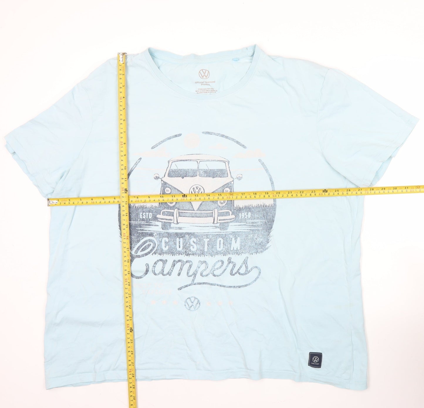 Volkswagen Mens Blue 3XL Graphic Campervan T-Shirt