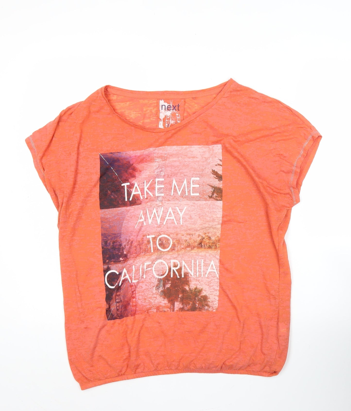 Womens UK Size 14 NEXT Orange Basic T-Shirt