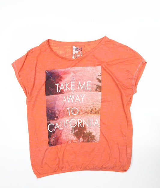 Womens UK Size 14 NEXT Orange Basic T-Shirt