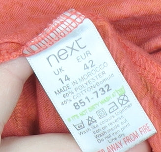 Womens UK Size 14 NEXT Orange Basic T-Shirt