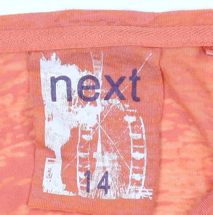 Womens UK Size 14 NEXT Orange Basic T-Shirt