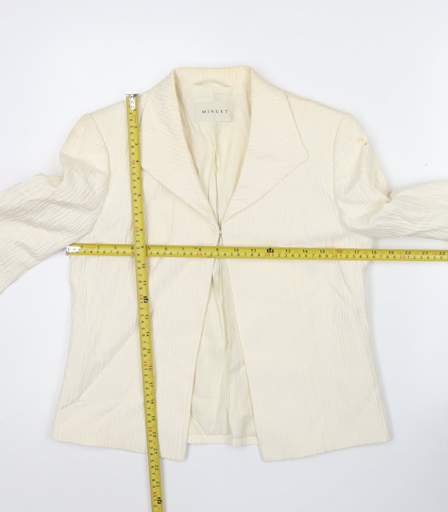 Minuet Women’s Ivory Size 8 Single-Breasted Blazer Jacket