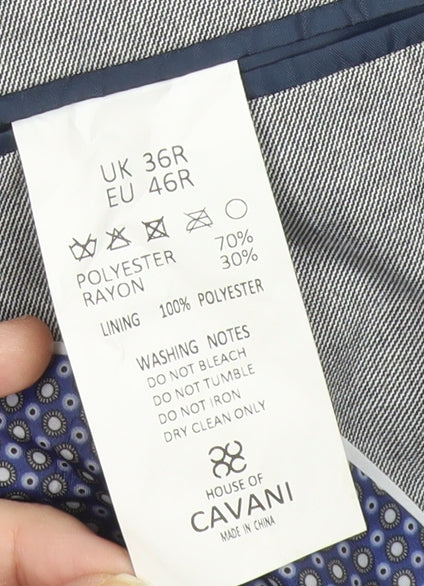 House of Cavani Men's Grey 36R Blazer Jacket Formal Smart