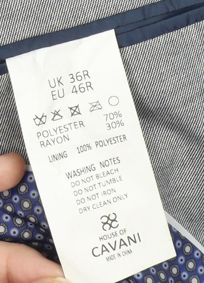 House of Cavani Men's Grey 36R Blazer Jacket Formal Smart