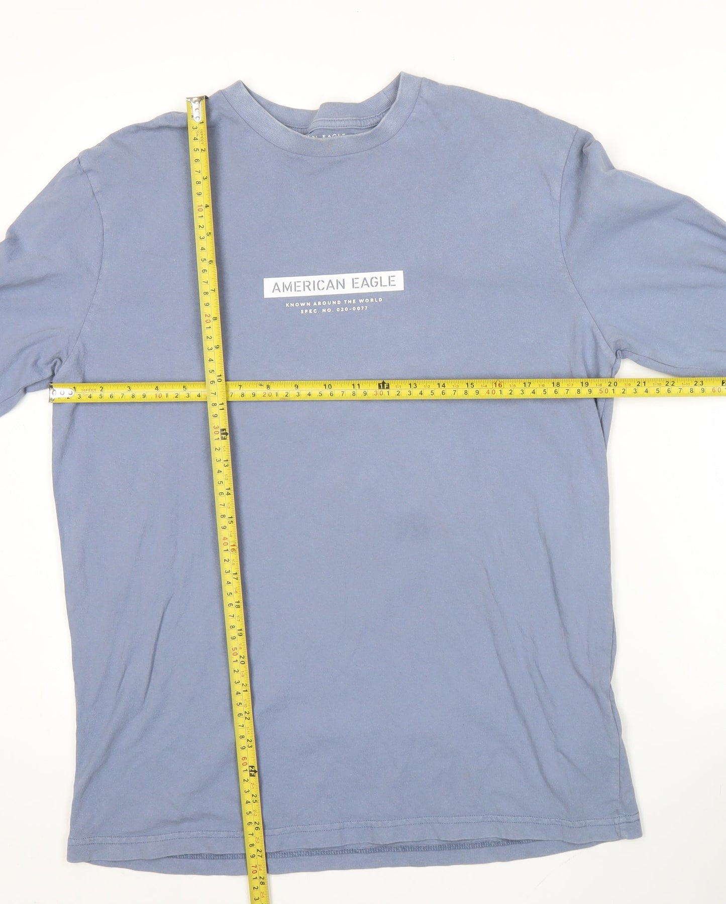 American Eagle Men’s Blue M Long Sleeve Crew Neck Cotton Graphic Top