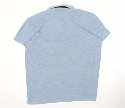 ACW85 Men's Blue Polo Shirt L Short Sleeve Collared Cotton Blend