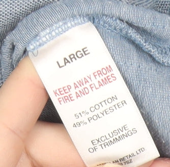 ACW85 Men's Blue Polo Shirt L Short Sleeve Collared Cotton Blend