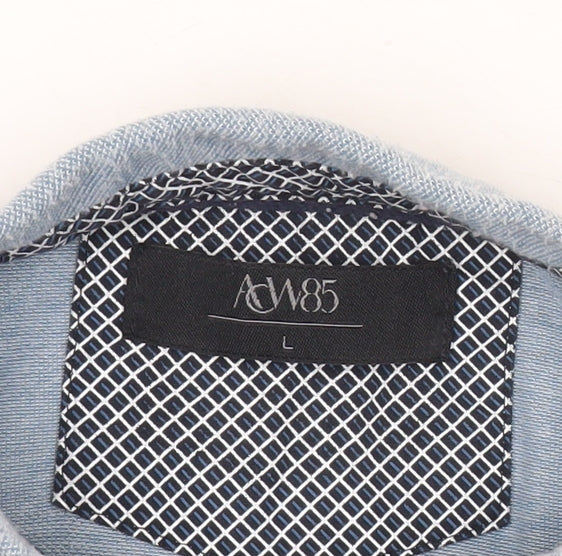 ACW85 Men's Blue Polo Shirt L Short Sleeve Collared Cotton Blend