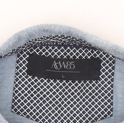 ACW85 Men's Blue Polo Shirt L Short Sleeve Collared Cotton Blend