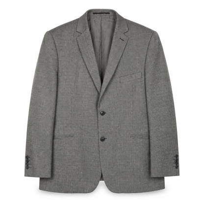 Fellini Men’s Grey Wool Blend Blazer Jacket 48 Regular Classic Herringbone
