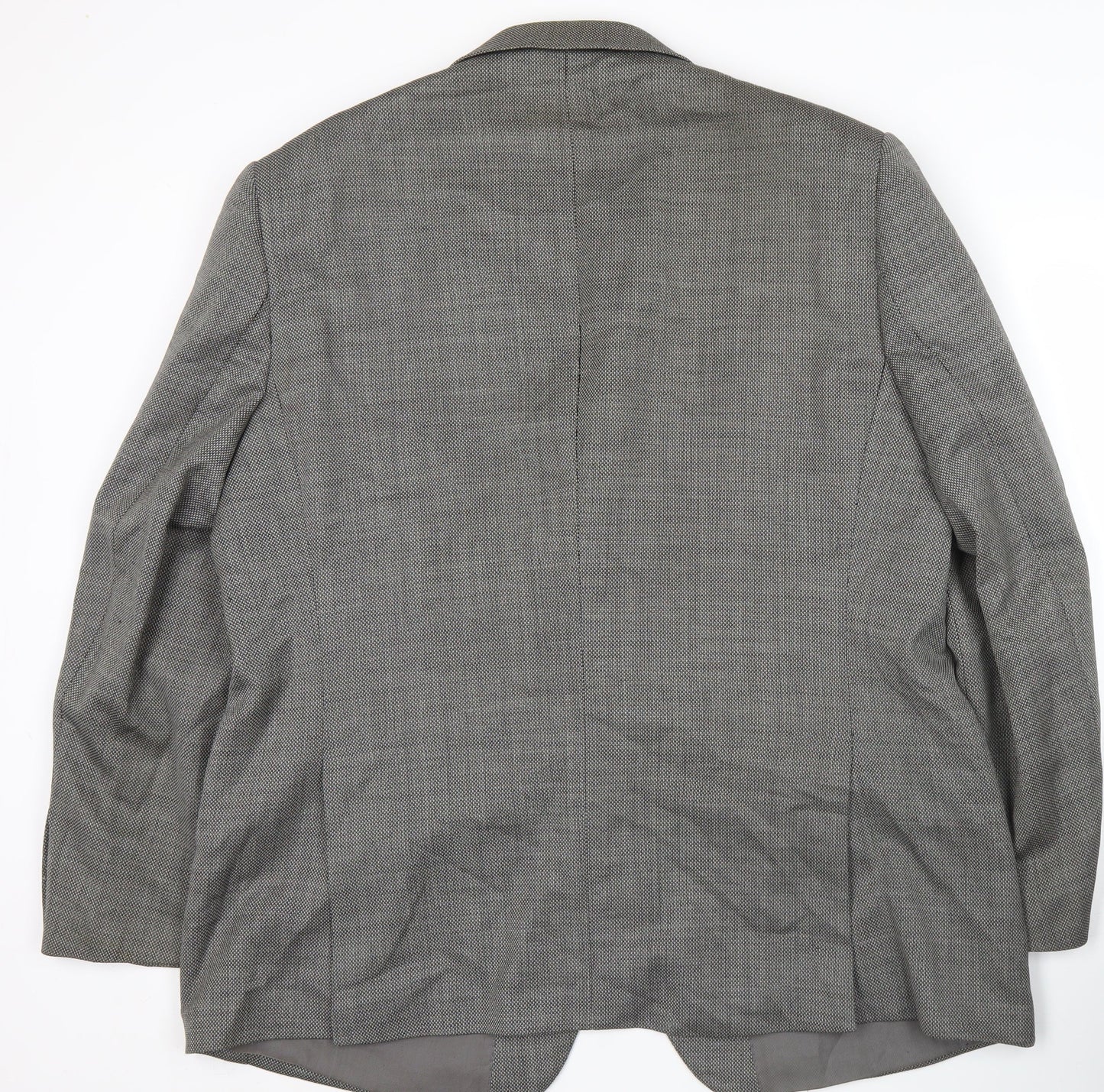 Fellini Men’s Grey Wool Blend Blazer Jacket 48 Regular Classic Herringbone