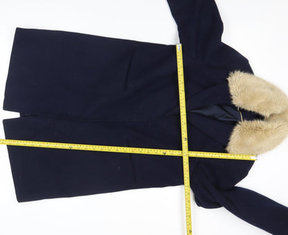Womens UK Size 10 Topshop Blue Overcoat