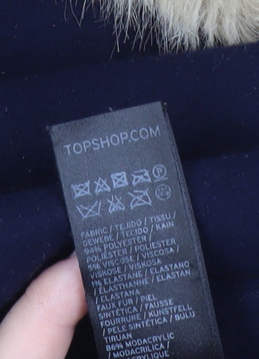 Womens UK Size 10 Topshop Blue Overcoat