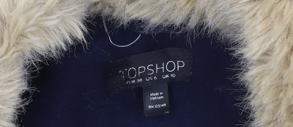 Womens UK Size 10 Topshop Blue Overcoat