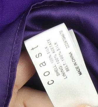 Coast Women's Purple Silk Strapless Hi-Low Cocktail Dress Size 10