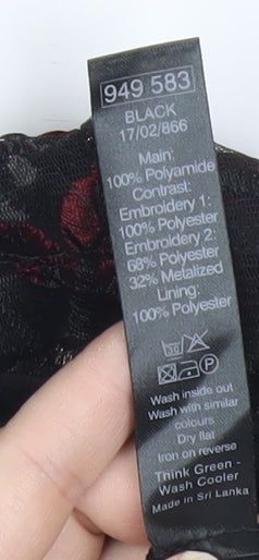 M&Co Boutique Womens Black Floral Embroidered Sheath Dress Size 12