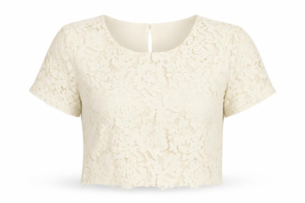 Womens UK Size 10 Banana Republic Ivory Cropped Blouse