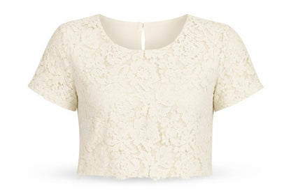 Womens UK Size 10 Banana Republic Ivory Cropped Blouse