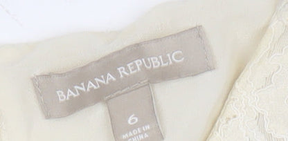 Womens UK Size 10 Banana Republic Ivory Cropped Blouse