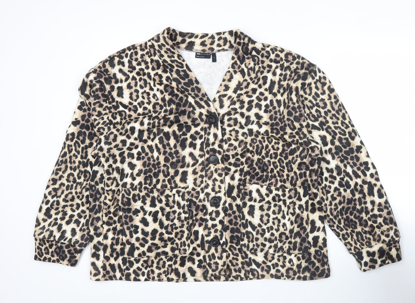 ASOS DESIGN Women’s Brown Leopard Print Cotton Jacket Size 8