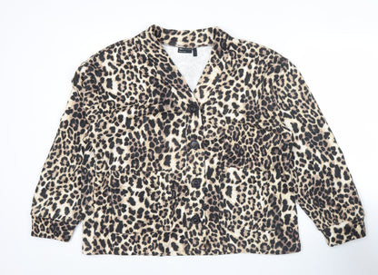 ASOS DESIGN Women’s Brown Leopard Print Cotton Jacket Size 8