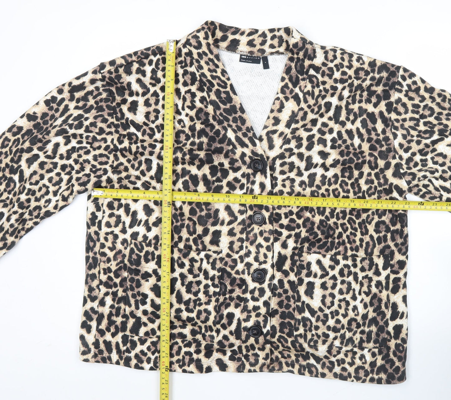 ASOS DESIGN Women’s Brown Leopard Print Cotton Jacket Size 8
