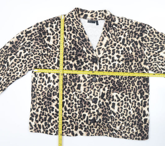 ASOS DESIGN Women’s Brown Leopard Print Cotton Jacket Size 8