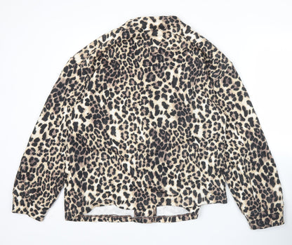 ASOS DESIGN Women’s Brown Leopard Print Cotton Jacket Size 8