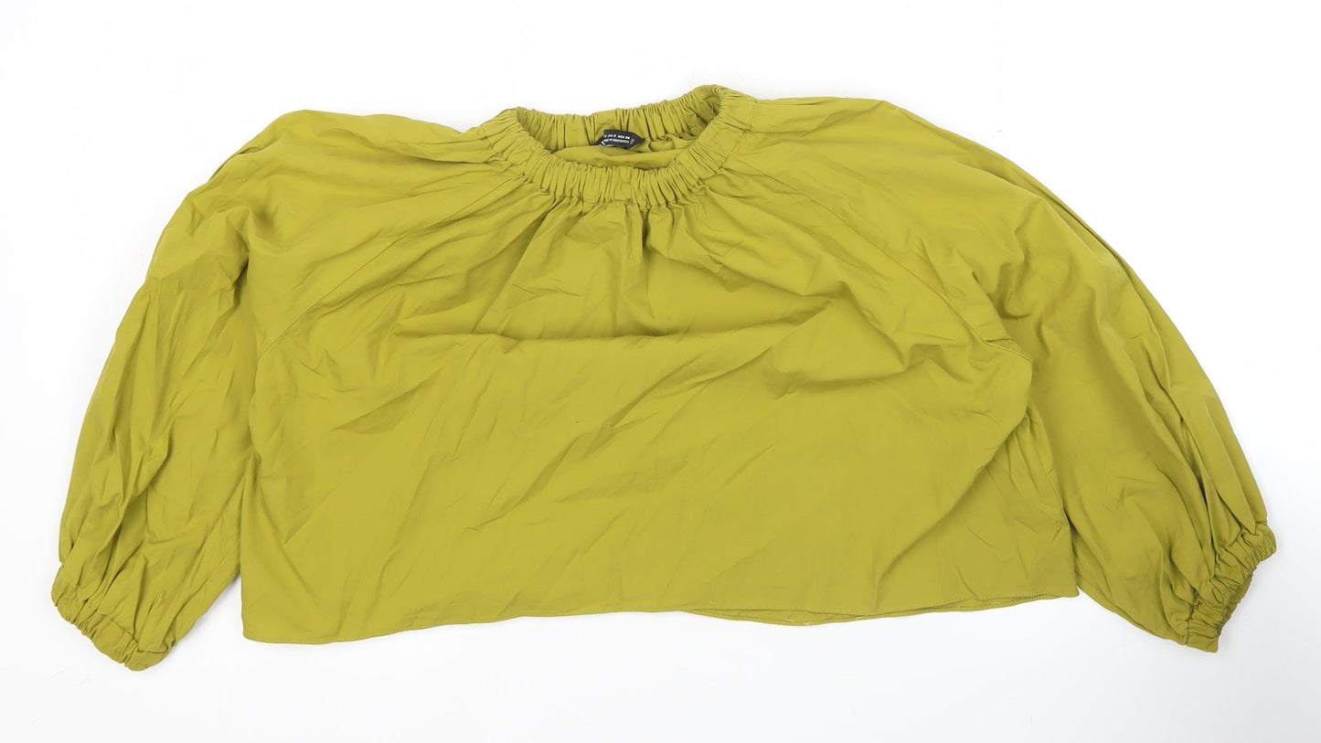 Womens UK Size S Zara Green Tunic Blouse
