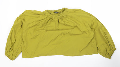 Womens UK Size S Zara Green Tunic Blouse
