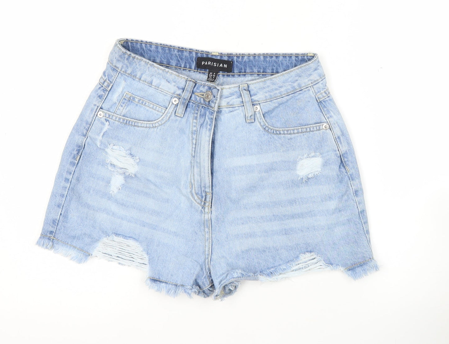 Parisian Women’s Blue Denim Distressed Cut-Off Shorts Size 8