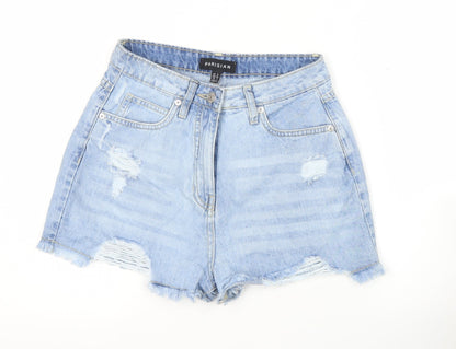 Parisian Women’s Blue Denim Distressed Cut-Off Shorts Size 8