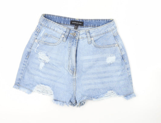 Parisian Women’s Blue Denim Distressed Cut-Off Shorts Size 8