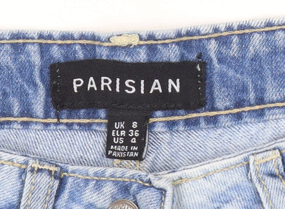 Parisian Women’s Blue Denim Distressed Cut-Off Shorts Size 8