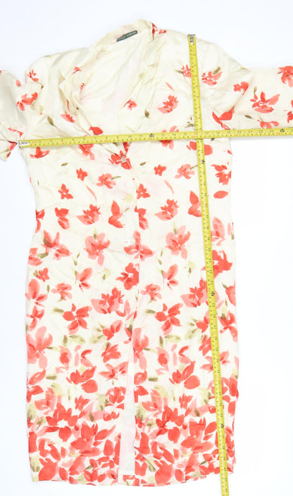 Laura Ashley Womens Floral Kimono Jacket Size 14 Multicoloured Viscose