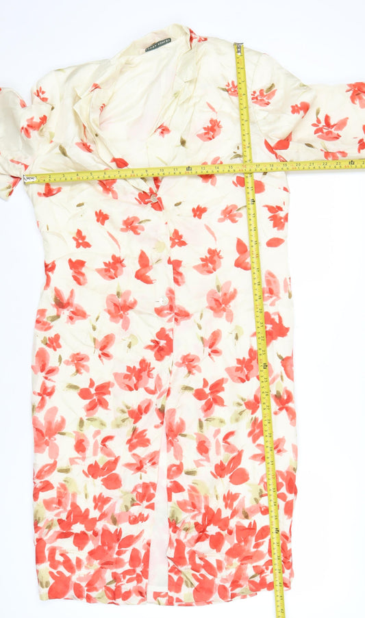 Laura Ashley Womens Floral Kimono Jacket Size 14 Multicoloured Viscose