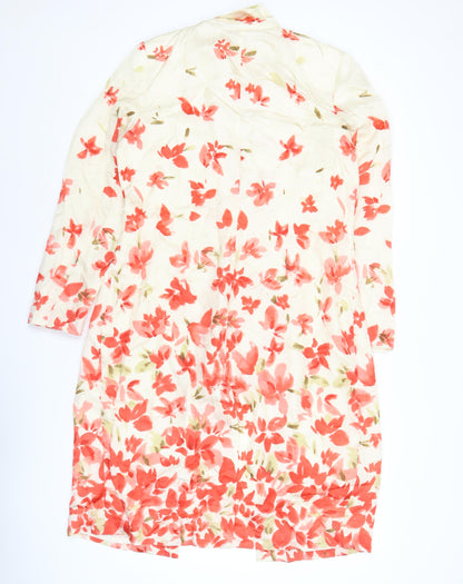 Laura Ashley Womens Floral Kimono Jacket Size 14 Multicoloured Viscose