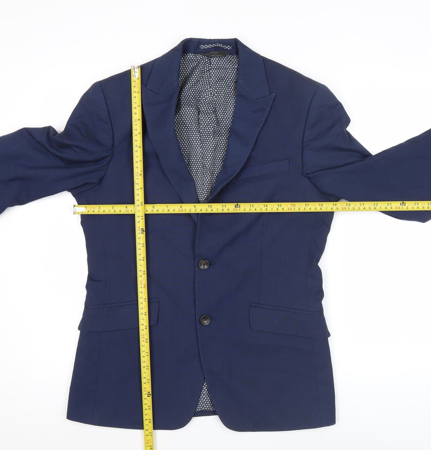 Marks and Spencer Men's Blue Suit Jacket 36S Regular Fit