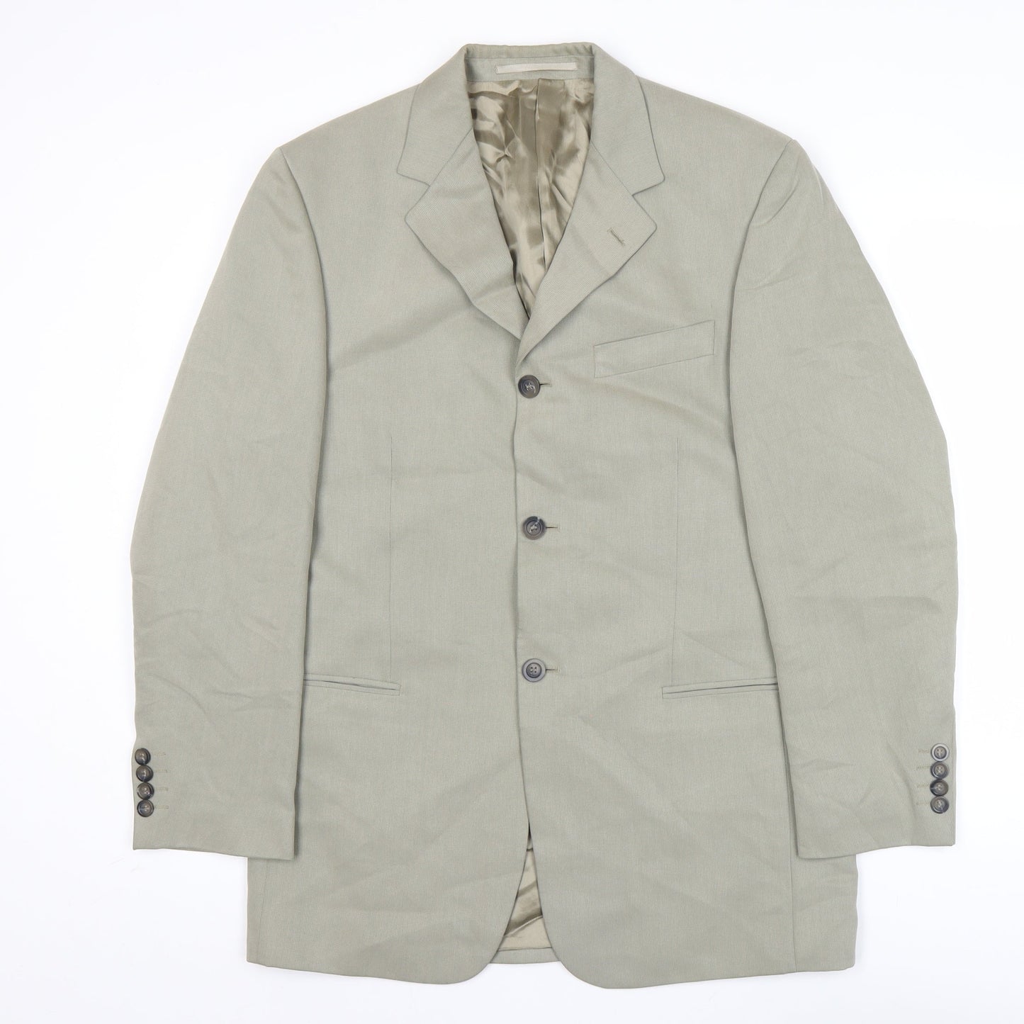 Tom English Men's Beige Blazer Jacket 48 Regular Notch Lapel